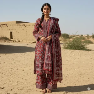 Ajrak Print Suit