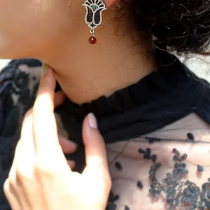 Lotus Handmade Silver Earings